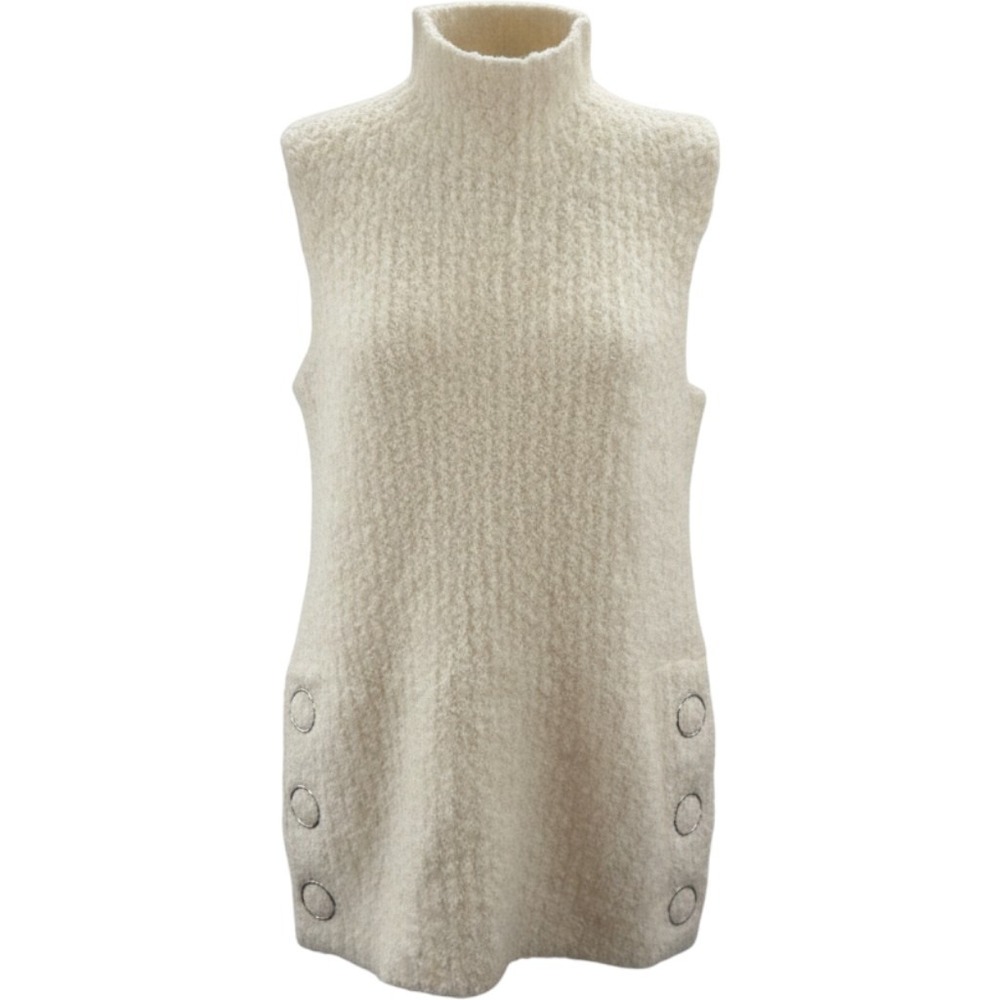 Club Monaco Mai Cream Boucle Alpaca Wool Sleeveless Tunic Sweater Small NEW